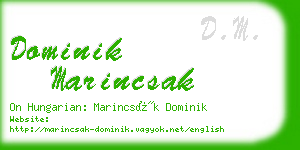 dominik marincsak business card